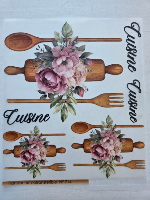 Producto - Transfer termotransferible UTENSILIOS 23 x 30cm