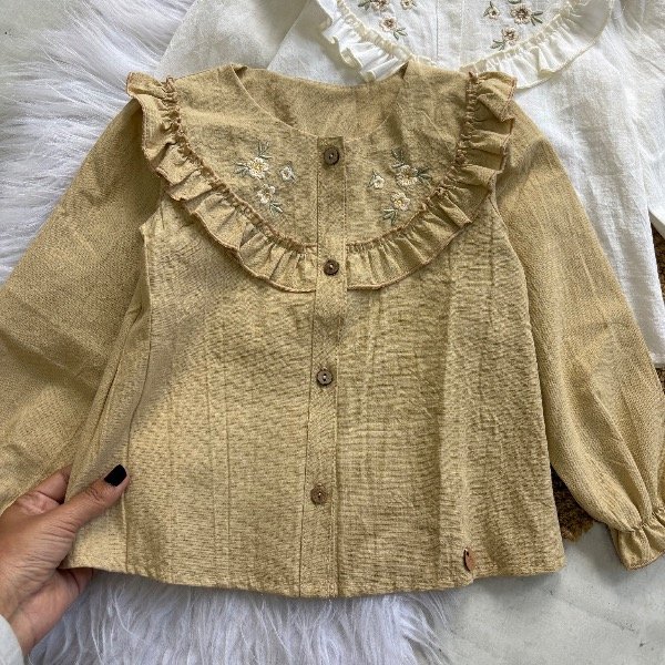 Producto - Blusa Esmeralda en color CAMEL talles para niñas hasta el 12