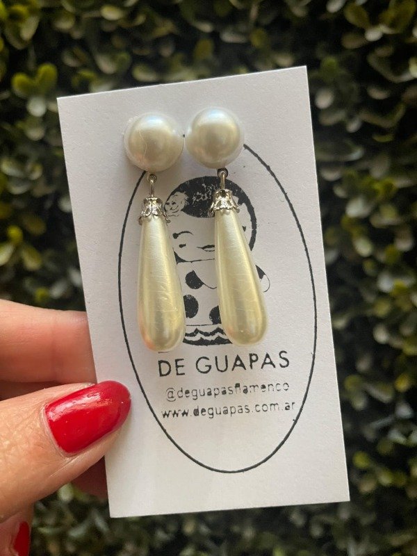 Producto - Aros gota fina perlado