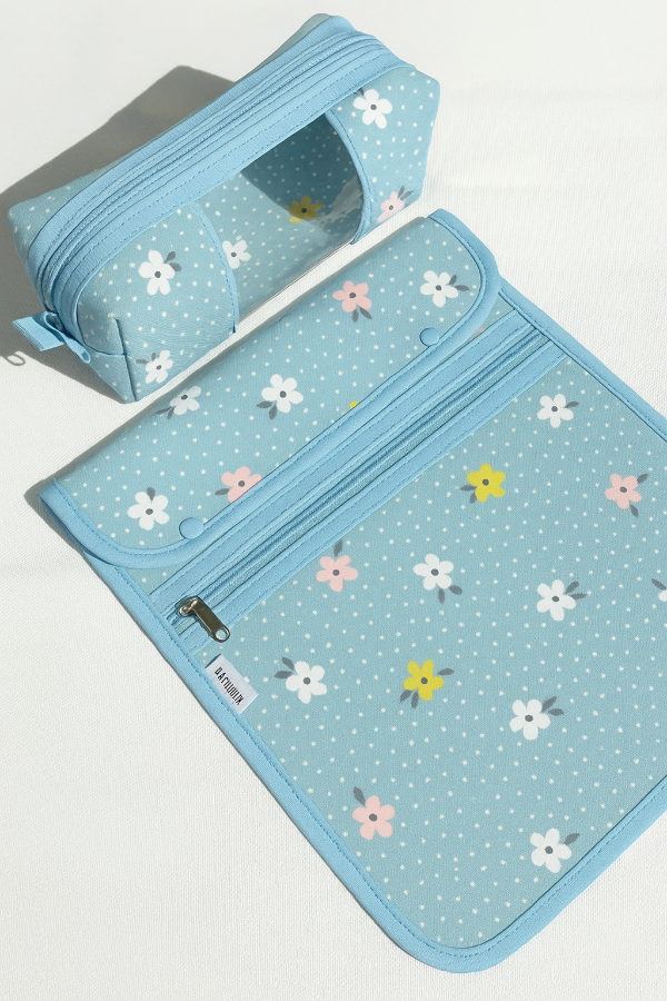 Producto - COMBO ORGANIZADOR VERTICAL Y CARTU BOX FLOWER DOTS (en stock)