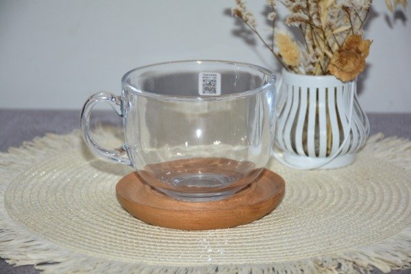 Producto - SET DESATUNO [tazón de vidrio con platito de madera]