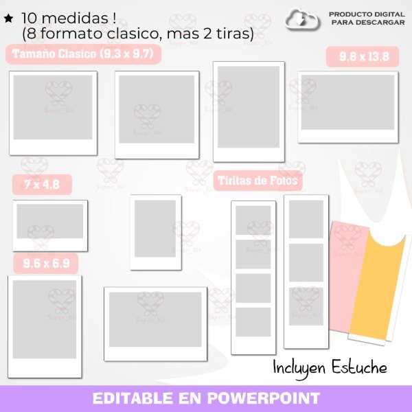 Producto - Plantilla Editable Molde Fotos Tipo Polaroid