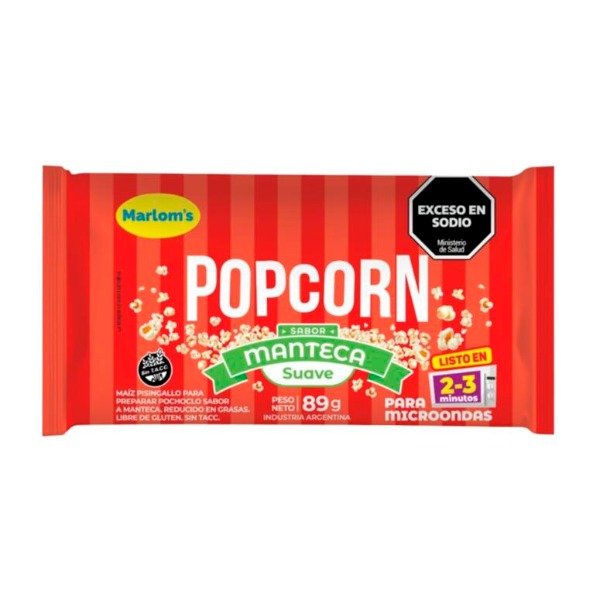 Producto - Popcorn sabor Manteca Suave x 89g MARLOMS