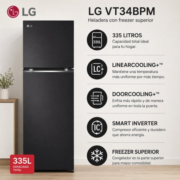Producto - HELADERA LG VT34BPM - 335 L NEGRO