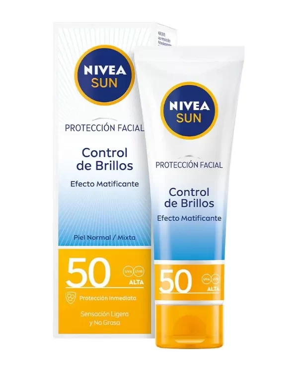 Producto - NIVEA SUN PROTECTOR SOLAR FACIAL - CONTROL BRILLO - 50FPS