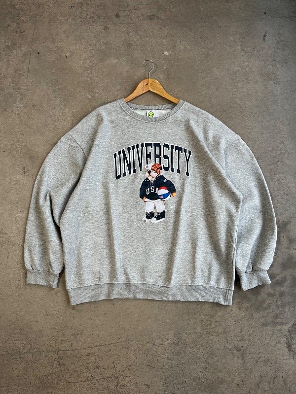 Producto - BUZO CREWNECK DE ALGODON UNIVERSITY GRIS (XL)