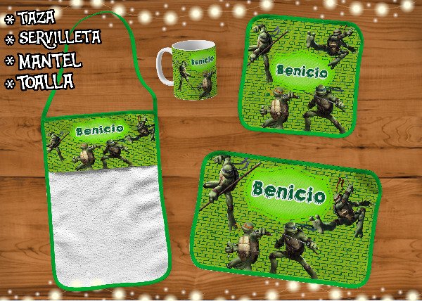 Producto - Set de jardin 4 piezas Personalizado Tortugas Ninjas