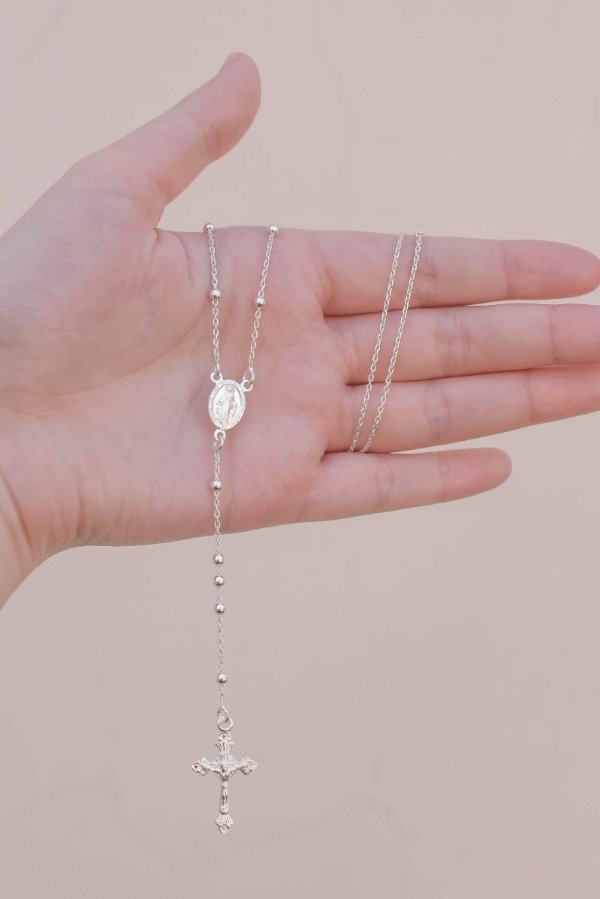 Producto - Denario plata con cristo 45m