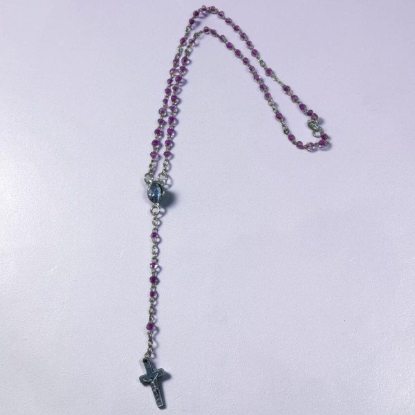 Producto - ROSARIO CHICO CON CUENTAS VIOLETAS CENTRO VIRGEN DE LOURDES - ROS#100
