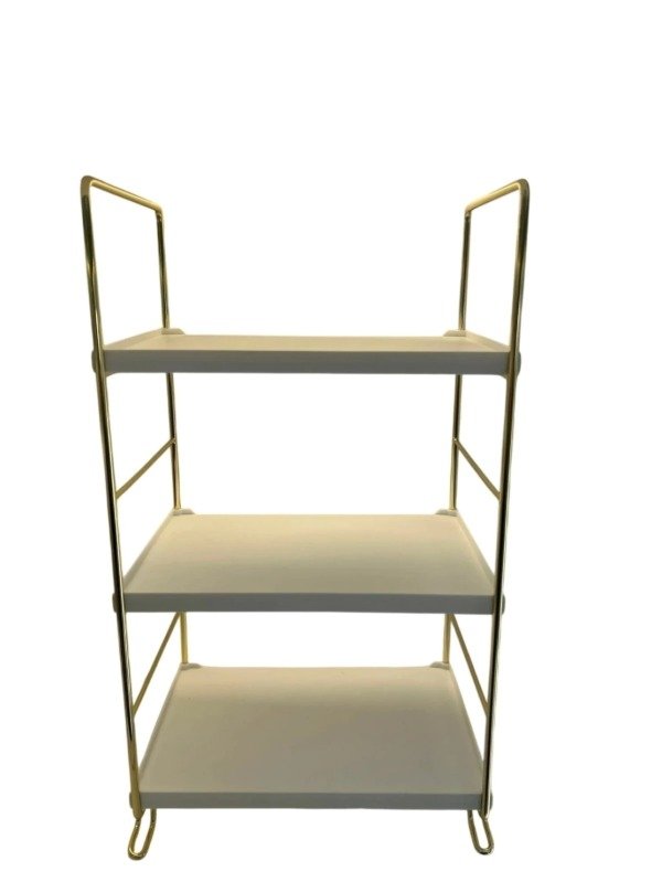 Producto - ORGANIZADOR 3 PISOS CUADRADO DORADO 45x25 - 0
