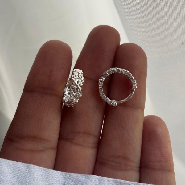 Producto - Argollas de Plata florcitas (cod. 894)