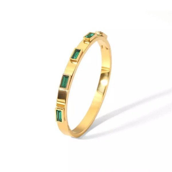 Producto - ESCLAVA GREEN. ACERO DORADO