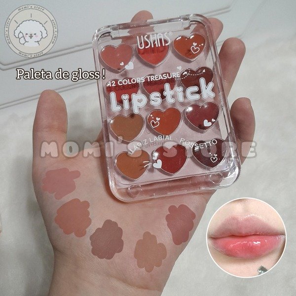 Producto - Paleta de glosses Ushas "12 Colors Treasure"