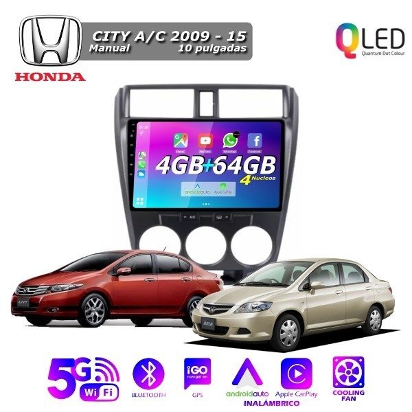 Producto - MULTIMEDIA HONDA CITY 2009/15 - 9" CON CAR PLAY Y ANDROID AUTO