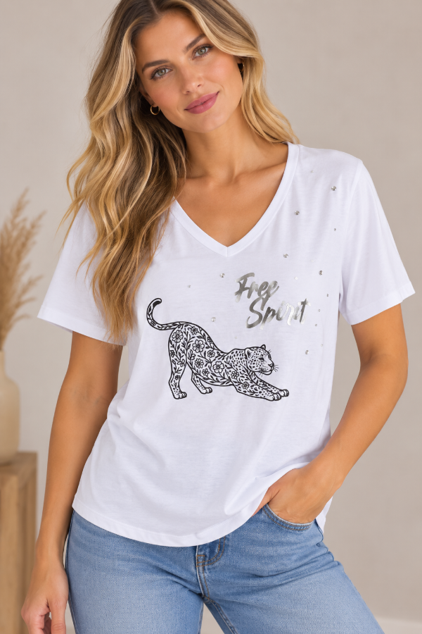 Producto - Remera de Mujer Free Spirit de Algodón Estampada - KRONE - 0