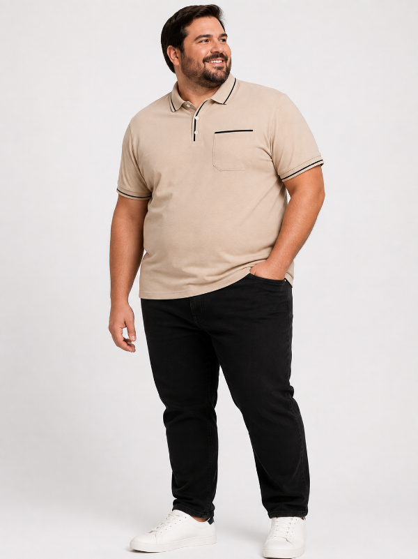 Producto - P5105 - Chomba Jersey Con Vivos Y Bolsillo TALLE ESPECIAL