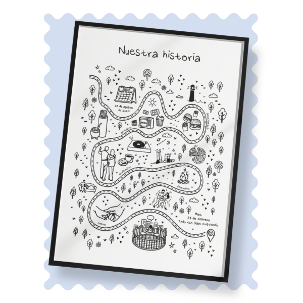 Producto - Mapa de nosotros personalizado - CUADRO 15x20cm
