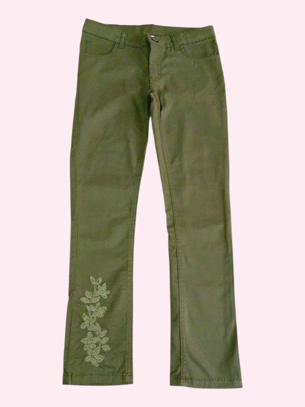 Producto - Pantalon verde elastizado con bordado en pierna Cheeky Talle 10