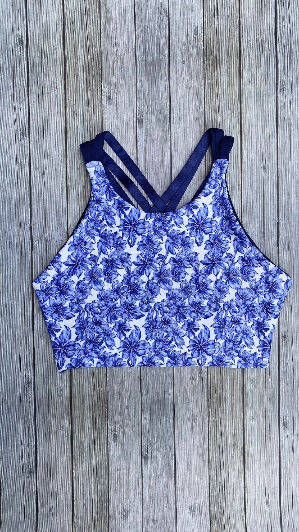 Top Casiopea reversible colección Lirios Azules