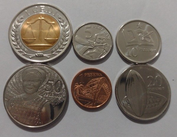 Producto - Ghana lote de 6 monedas 2007/2016