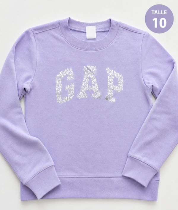 Buzo con friza gap talle 10 lila