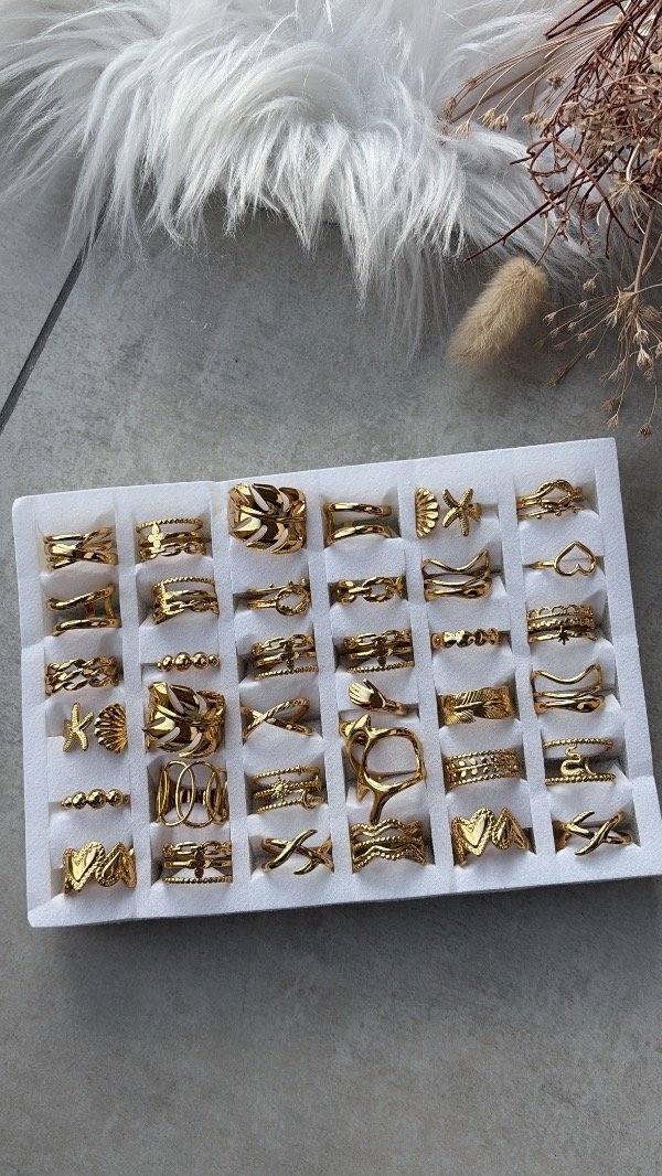 Producto - Anillos de acero dorado talles regulables