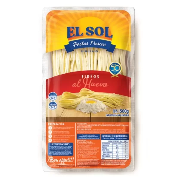 Producto - FIDEOS EL SOL 500GR