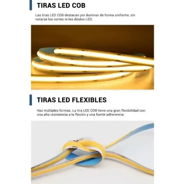 Producto - Tira LED COB Verde 5M 12V Para Decoración e Iluminación  código: LED-COB320G-12V - 2