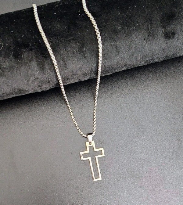Producto - Collar Cruz 3 cm Cadena 60 cm