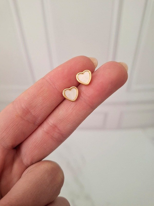 Producto - Aros Corazón tiny Blanco