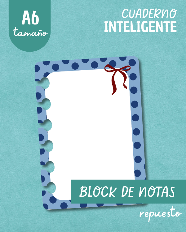 Producto - Block de notas A6 - Puntos azules