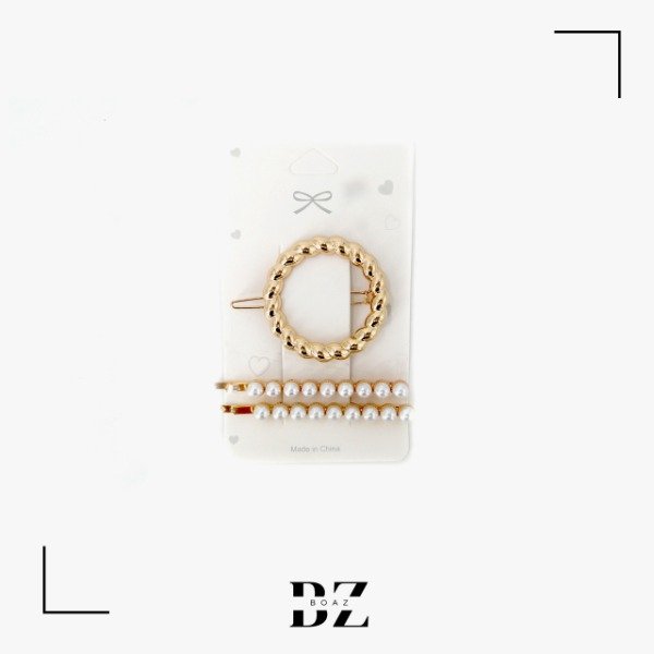 Producto - HEBILLA Y 2 INVISIBLES DORADOS X 3 PCS EN CARD - 1862-4