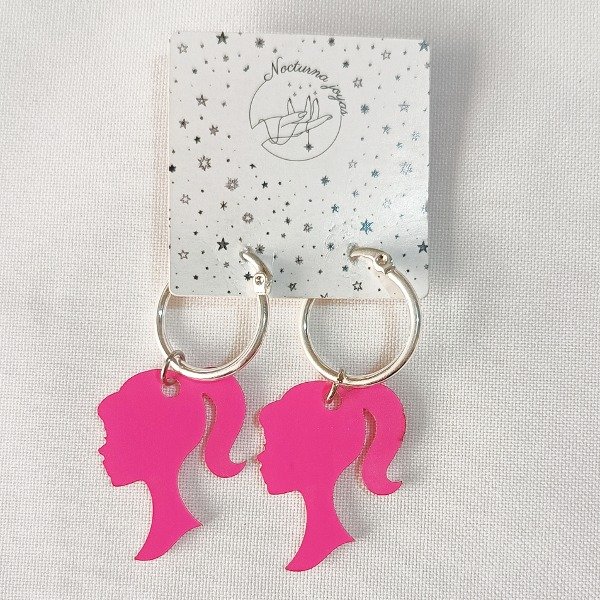 Producto - Aros Barbie fuccia acero blanco