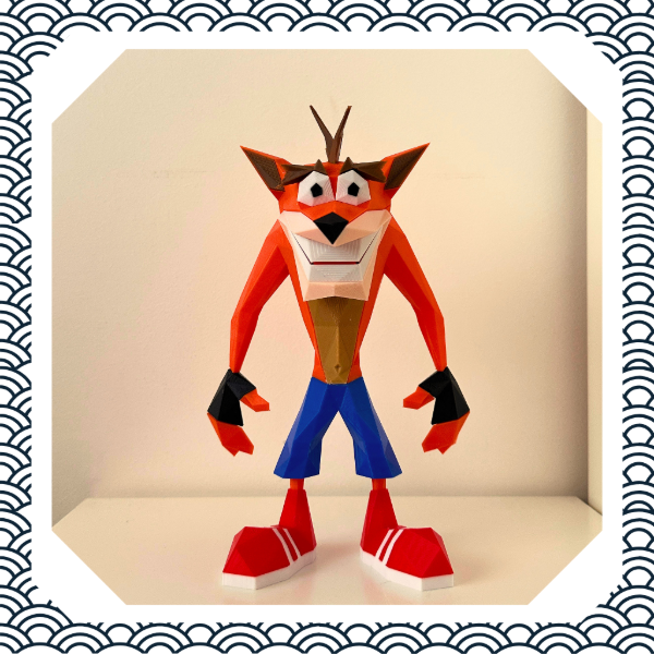 Producto - Figura Crash Bandicoot PS1 Low Poly Full Color - Coleccionable Game