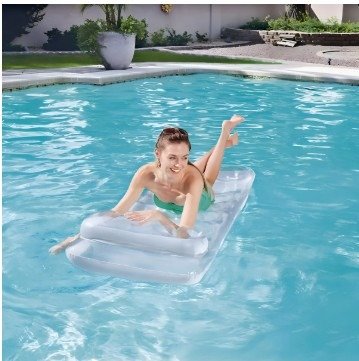 Producto - Colchoneta inflable pileta con almohada Bestway metal 43024 gris