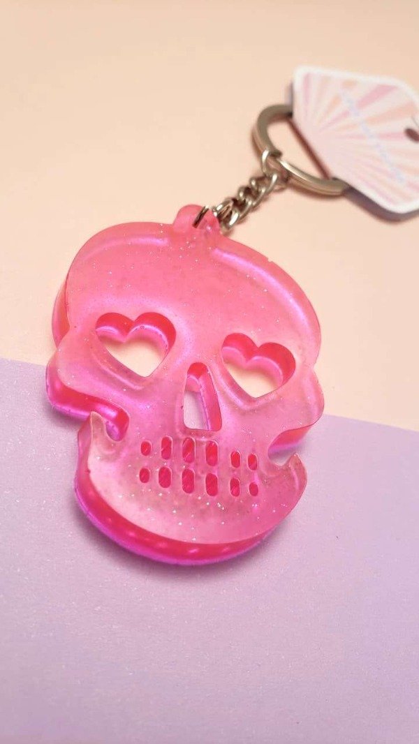 Producto - Llavero skull - fucsia