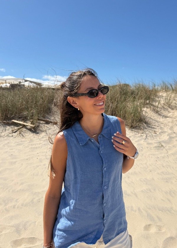 Producto - Camisita 100 Lino Celeste Sequoia