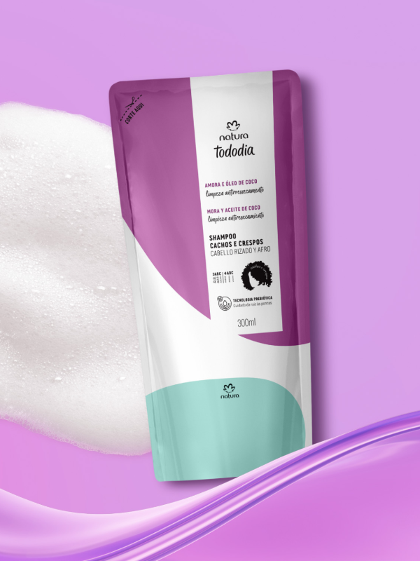 Producto - Repuesto Shampoo Cabello rizado Mora y aceite de coco 300 ml