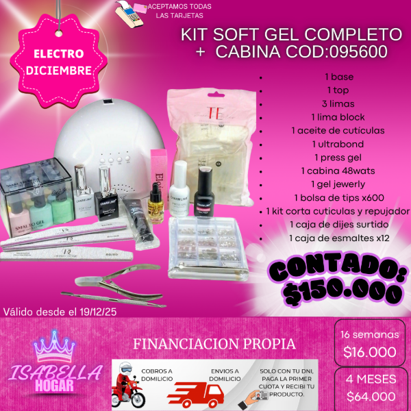 Producto - KIT SOFT GEL COMPLETO + CABINA CODIGO:095600