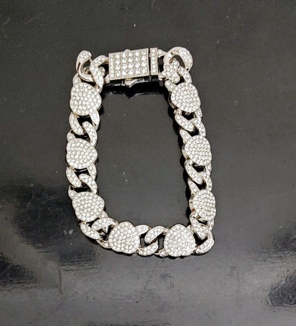 Producto - Pulsera Eslabón Cubano 1,4 cm Cubano con Corazones