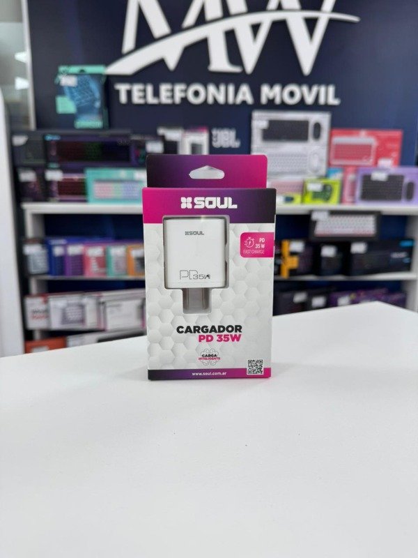 Producto - Cargador Viajero Fast Charge PD 35W Sin Cable Soul CVQ-X2PD35