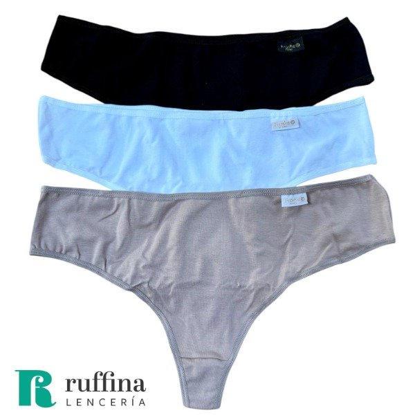 Producto - Pack x3 culoteless de algodón FRASHE - Art. F509/E (talle 2)