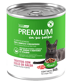 Producto - Vital Can Premium Trocito con Pollo en salsa para Gatos 340gr.