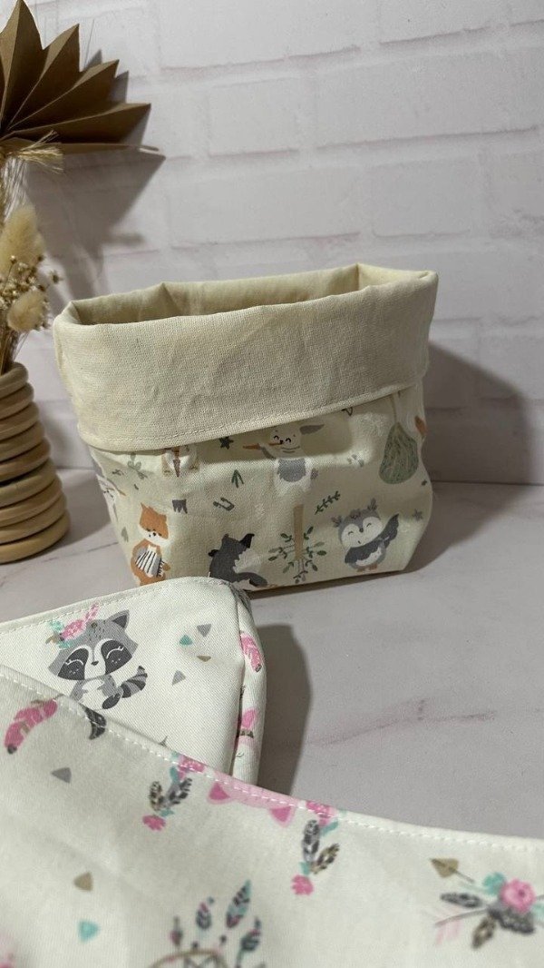 Producto - CESTA GUARDATUTTI chica animales beige