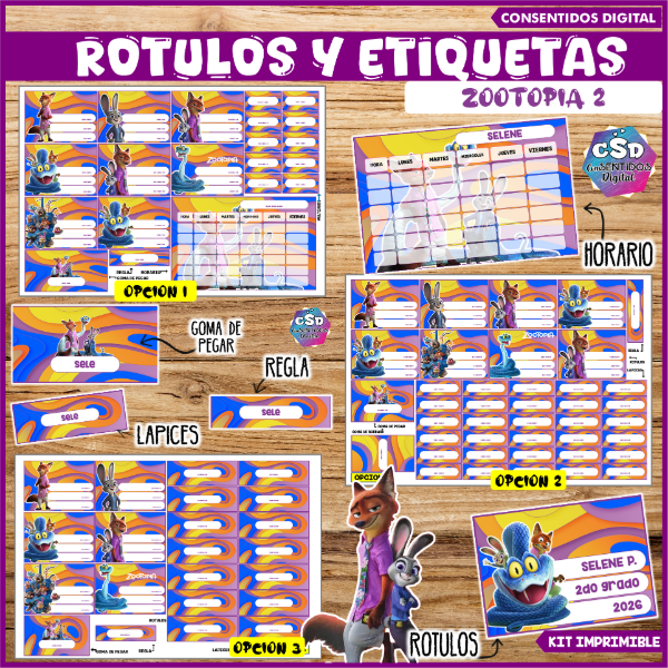 Producto - ROTULOS ZOOTOPIA 2