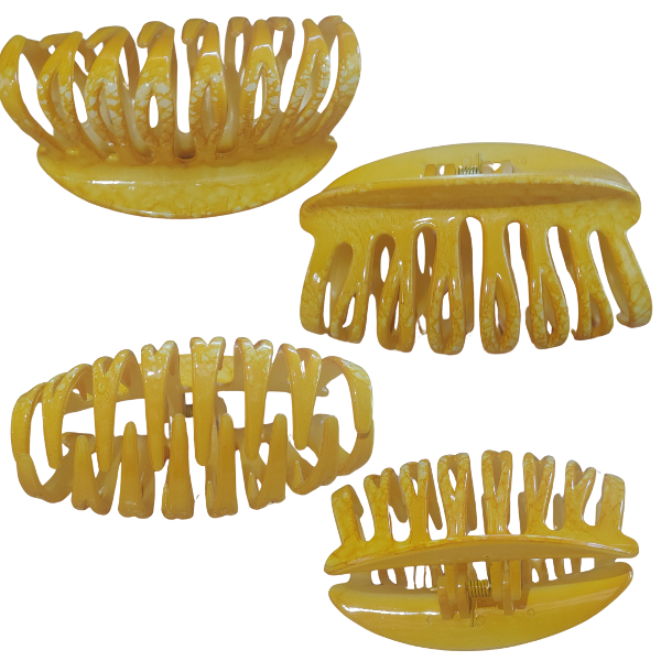 Producto - Broche Para Pelo Tubular Brillante marmolado Grande Para Mujer X unidad - 5