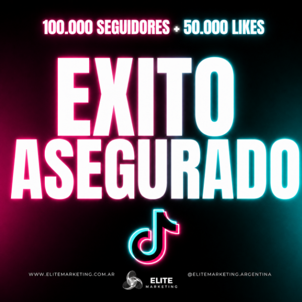 Producto - Promo Exito Asegurado: 100.000 Seguidores + 50.000 Likes - Tiktok