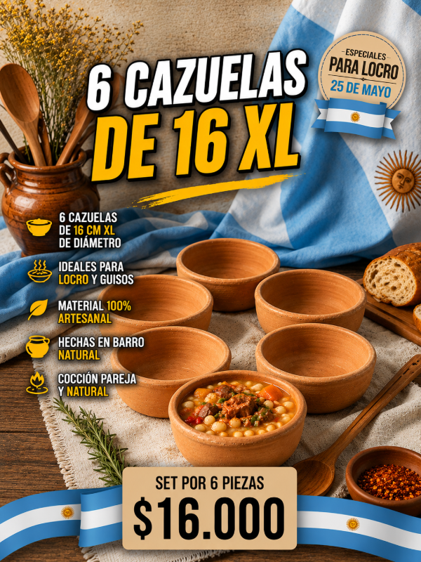 Producto - PACK 6 CAZUELAS DE 16M