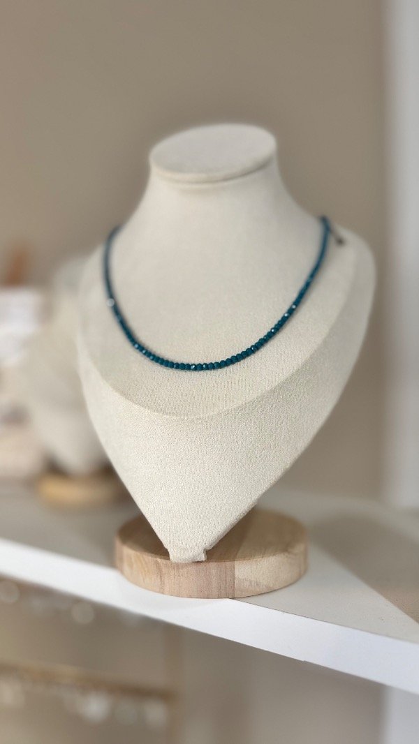 Producto - Collar cristal verde petroleo