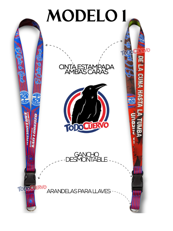 Producto - CINTA LARGA LLAVERO SAN LORENZO ESTAMPADO